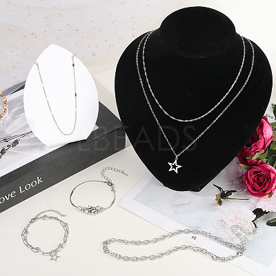 Alloy Pendant and Brass Chains Necklaces & Multi-strand Bracelets for Women SJEW-SC0001-06-1
