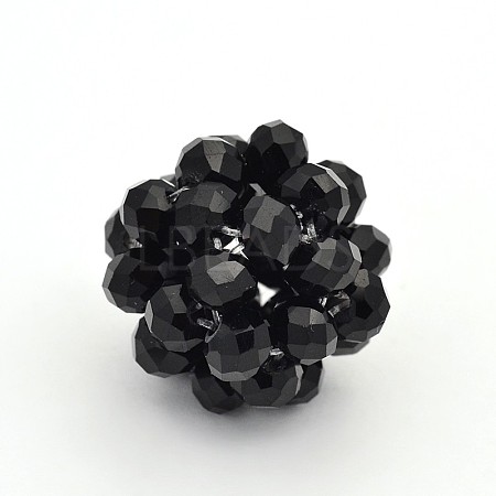 Glass Crystal Round Woven Beads GLAA-A034-4mm-A08-1