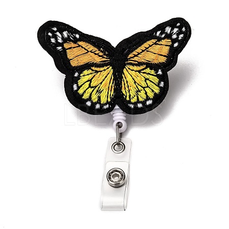 Butterfly Felt & ABS Plastic Badge Reel AJEW-I053-26-1