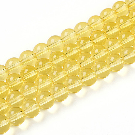 Baking Paint Transparent Glass Beads Strands DGLA-N006-8mm-04-1