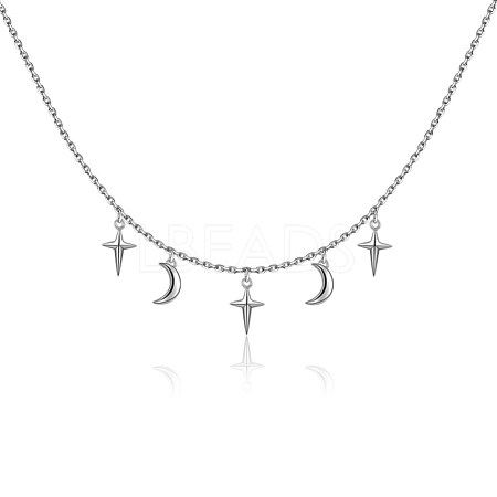 925 Sterling Silver Necklaces NJEW-BB35306-P-1