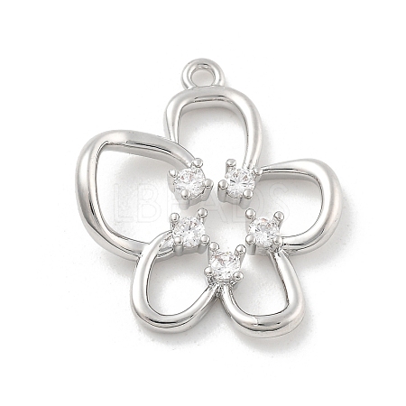 Brass Micro Pave Cubic Zirconia Pendants KK-D283-05P-1