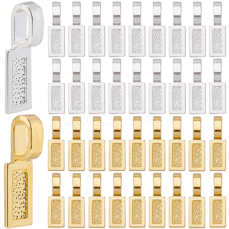 100Pcs 2 Colors Tibetan Style Alloy Glue-on Flat Pad Bails FIND-SP0001-90-1