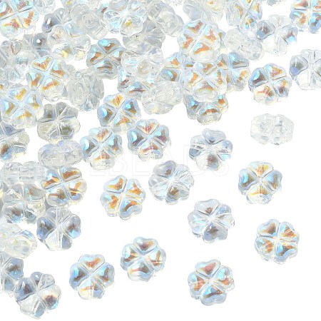 100Pcs Transparent Czech Glass Beads GLAA-CJ0001-90-1