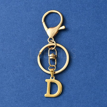 304 Stainless Steel Initial Letter Charm Keychains KEYC-YW00005-04-1