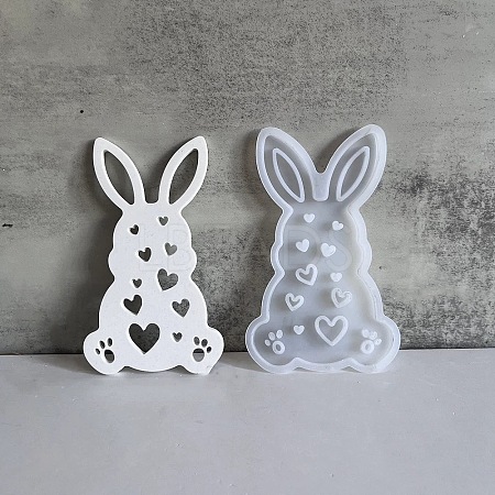 Easter Theme Rabbit with Heart Pattern DIY Silicone Table Lamp Molds SIMO-G008-02C-1