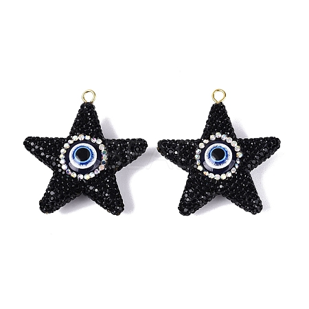 Handmade Polymer Clay & Rhinestone & Resin Big Pendants FIND-Q123-02E-1