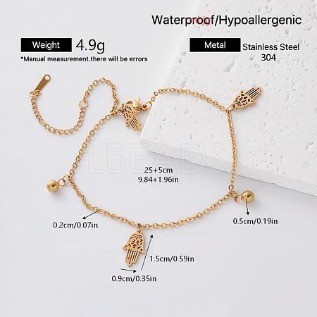 304 Stainless Steel Charm Anklets for Women YT2164-1-1