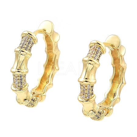 Rack Plating Brass Micro Pave Clear Cubic Zirconia Hoop Earrings EJEW-M223-08G-1