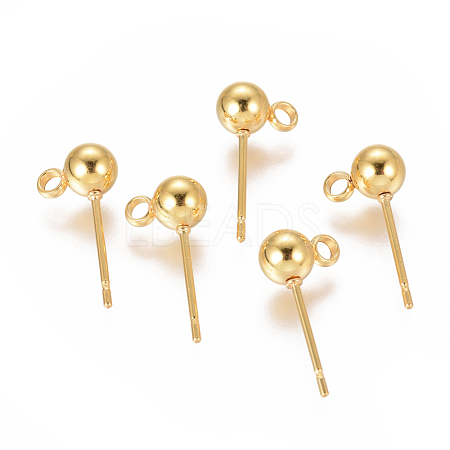 304 Stainless Steel Ear Stud Components STAS-F227-18C-G-1