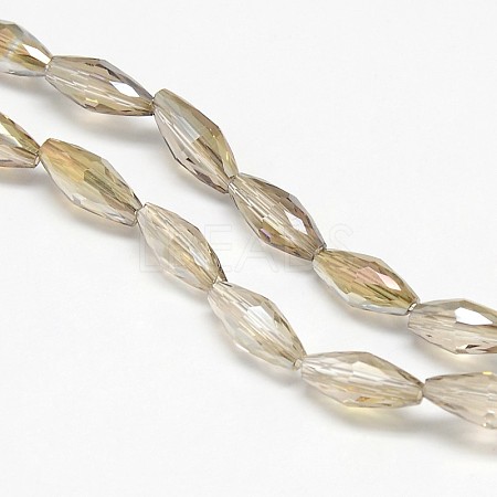 Electroplate Crystal Glass Rice Beads Strands EGLA-F042-A11-1