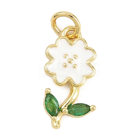 Brass Micro Pave Cubic Zirconia Pendants KK-F938-29G-01B-1