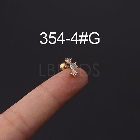 316L Stainless Steel Micro Pave Cubic Zirconia Cartilage Earrings WG094CA-22-1
