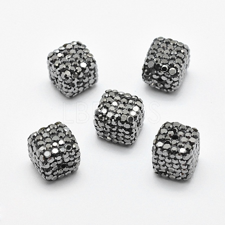 Polymer Clay Rhinestone Beads X-RB-P016-18-10x10mm-A-1