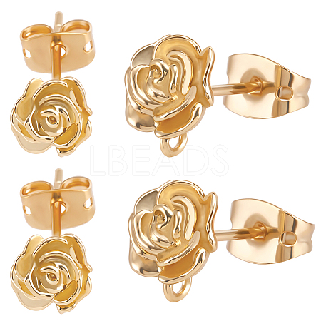10Pcs Brass Stud Earring Findings KK-BBC0017-63-1
