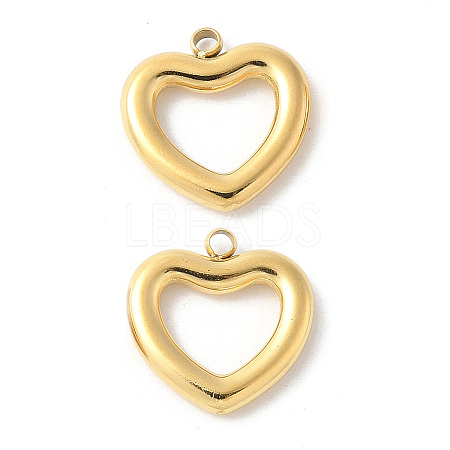 304 Stainless Steel Heart Charms STAS-L022-417G-1