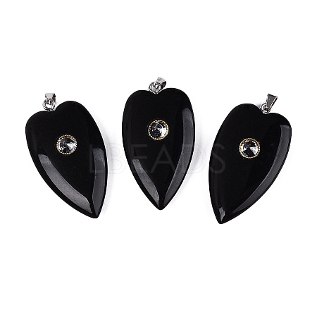 Natural Obsidian Pendants G-Q601-47A-1