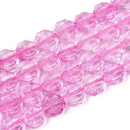 Transparent Crackle Glass Beads Strands GLAA-Q108-03A-04-1