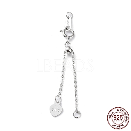 Rhodium Plated 925 Sterling Silver Chain Extenders STER-G036-20P-1