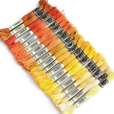 19 Skeins 19 Colors 6-Ply Cotton Embroidery Floss PW-WG22229-06-1