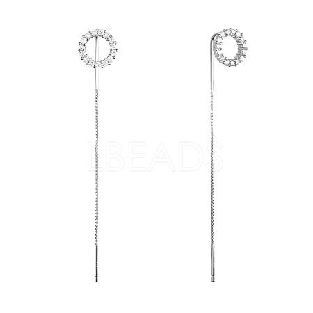 SHEGRACE Rhodium Plated 925 Sterling Silver Thread Earrings JE565B-1
