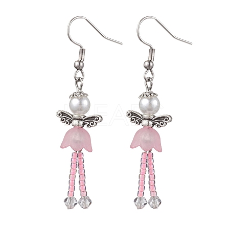 304 Stainless Steel Fairy Dangle Earrings EJEW-MZ00129-02-1