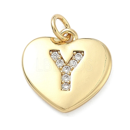 Brass Micro Pave Clear Cubic Zirconia Pendants KK-D229-01G-25-1