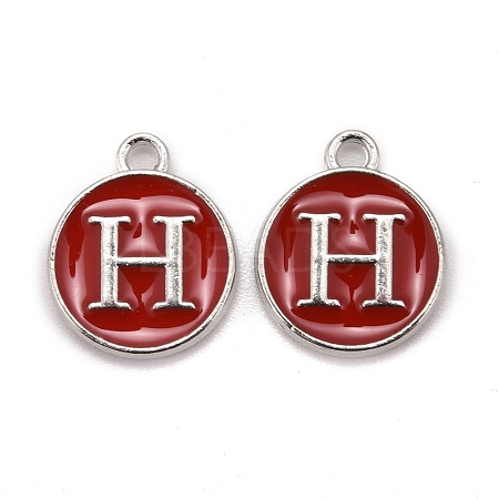 Platinum Plated Alloy Enamel Charms ENAM-S118-03H-P-1