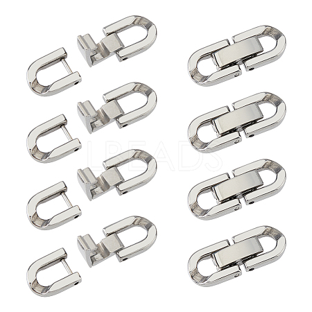 8Pcs Stainless Steel Fold Over Clasps STAS-FH0002-28-1
