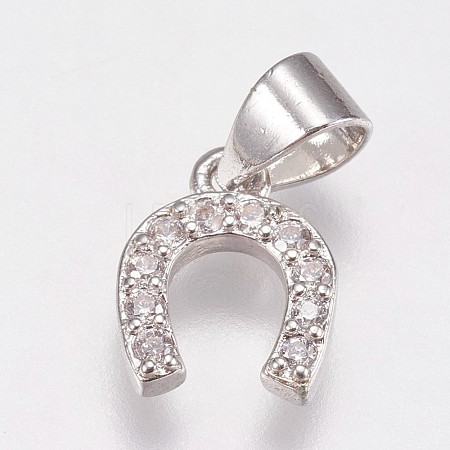 Brass Micro Pave Cubic Zirconia Charms X-ZIRC-E145-27P-1