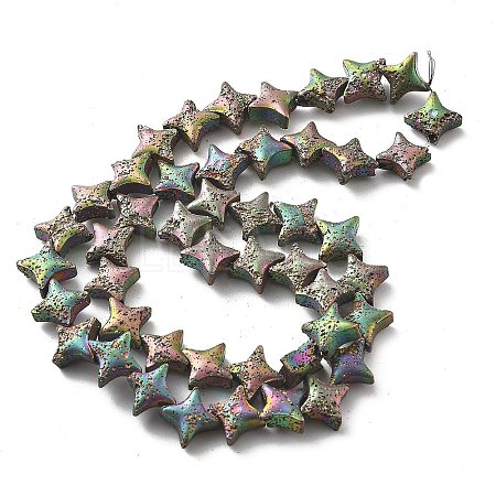 Electroplated Natural Lava Rock Beads Strands G-A251-C01-01D-1