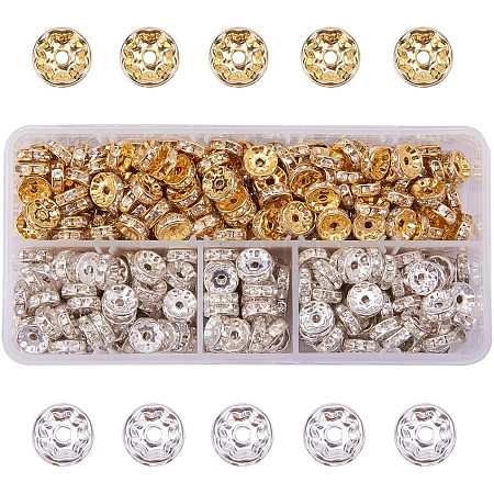 Brass Rhinestone Spacer Beads RB-PH0008-02-1