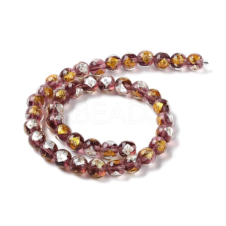 Handmade Gold & Silver Foil Lampwork Beads GLAA-G107-07B-01-1