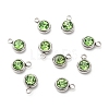 201 Stainless Steel Rhinestone Charms STAS-S068-08-1