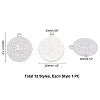12Pcs 12 Style  304 Stainless Steel Pendants STAS-UN0026-15-5