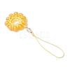 Cat Eye Flower Pendant Decorations HJEW-TA00419-01-3