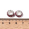 Polymer Clay Rhinestone European Large Hole Beads with Silver Color Plated Brass Cores FPDL-R002-10-4