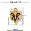 304 Stainless Steel with Black Enamel Charms SA-OY001-91G-2