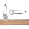 304 Stainless Steel Safety Pin Brooch Base Settings STAS-A142-02C-P-3