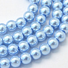 Baking Paint Pearlized Glass Pearl Round Bead Strands HY-Q003-6mm-24-1