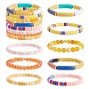 8Pcs 6 Style Synthetic Imperial Jasper & GLass Beaded Stretch Bracelets Set BJEW-SW00086-02-1