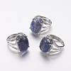 Natural Sodalite Wide Band Finger Rings RJEW-K224-A11-3