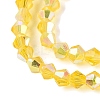 AB Color Plated Transparent Glass Beads Strands GLAA-G127-01M-4