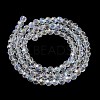 Electroplate Transparent Glass Beads Strands EGLA-A035-T6mm-L19-2