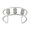 Non-Tarnish 304 Stainless Steel Wide Textured Open Cuff Bangles BJEW-Q348-05P-08-3