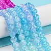 Spray Painted Crackle Glass Beads Strands DGLA-C002-8mm-05-3