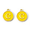 Golden Plated Alloy Enamel Charms ENAM-S118-09C-2