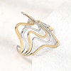 304 Stainless Steel Cuff Open Rings for Women SA-CBA82C8-19GP-2