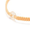 Donut Glass Braided Bead Bracelet BJEW-JB07858-03-3