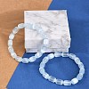 Dyed Natural Selenite Column Beaded Stretch Bracelets for Women BJEW-I312-05A-2